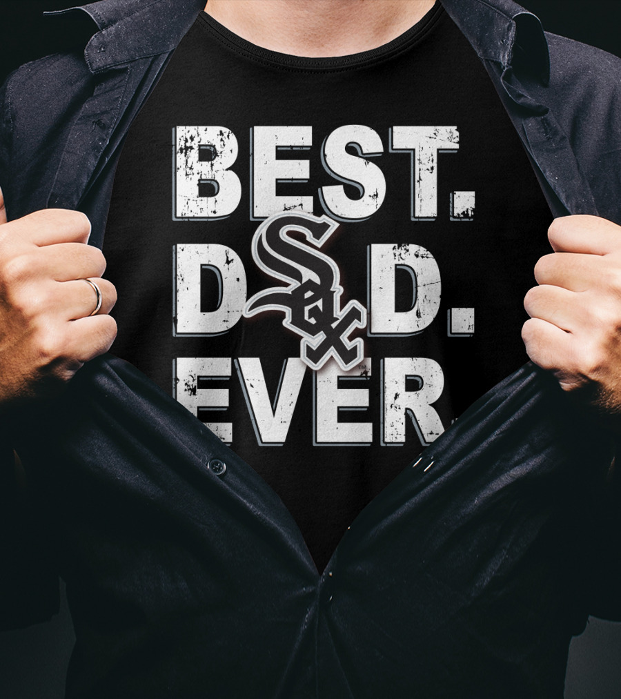 Best Dad Ever White Sox Logo T-Shirt