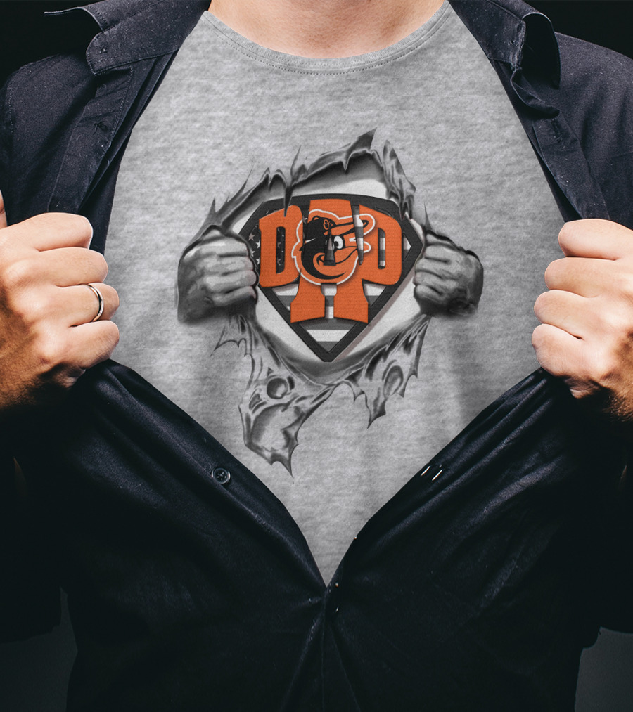 SUPERDAD Orioles Superman Logo With Baltimore Orioles Emblem T-Shirt
