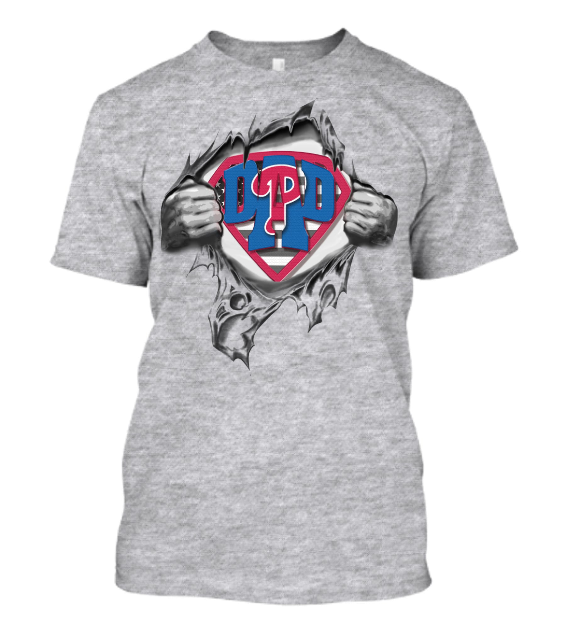 SUPERDAD Philly Phillies Dad Logo Tear T-Shirt
