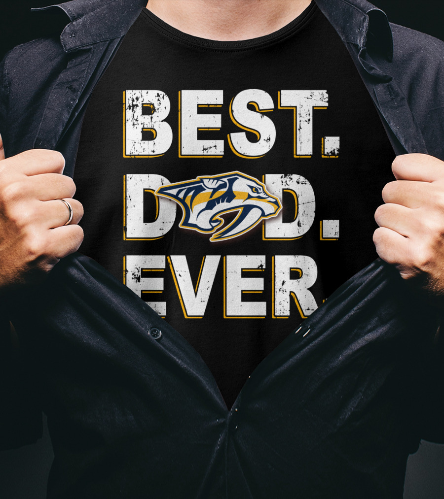 Best Dad Ever Nashville Predators Fan Gear T-Shirt