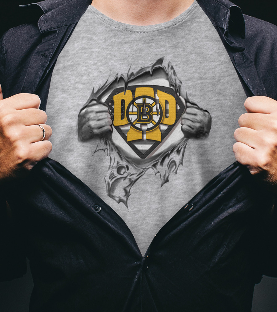 Boston Bruins Superdad Logo Rip T-Shirt