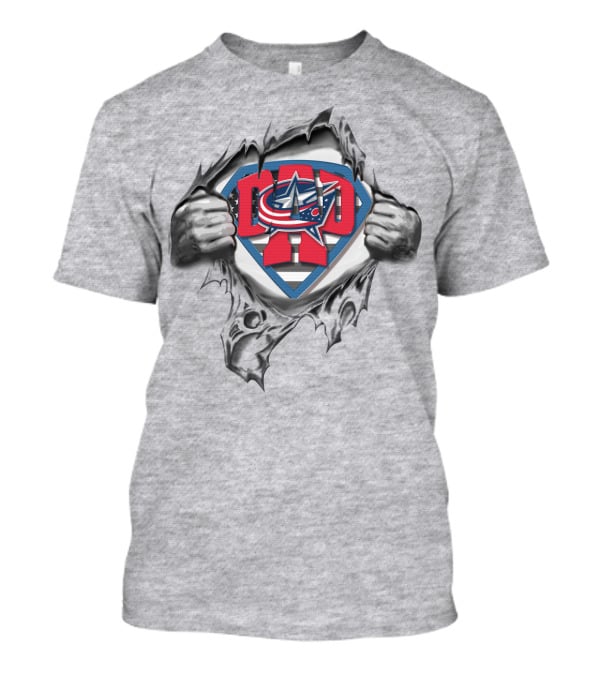 SUPERDAD Columbus Blue Jackets Logo Emblem T-Shirt