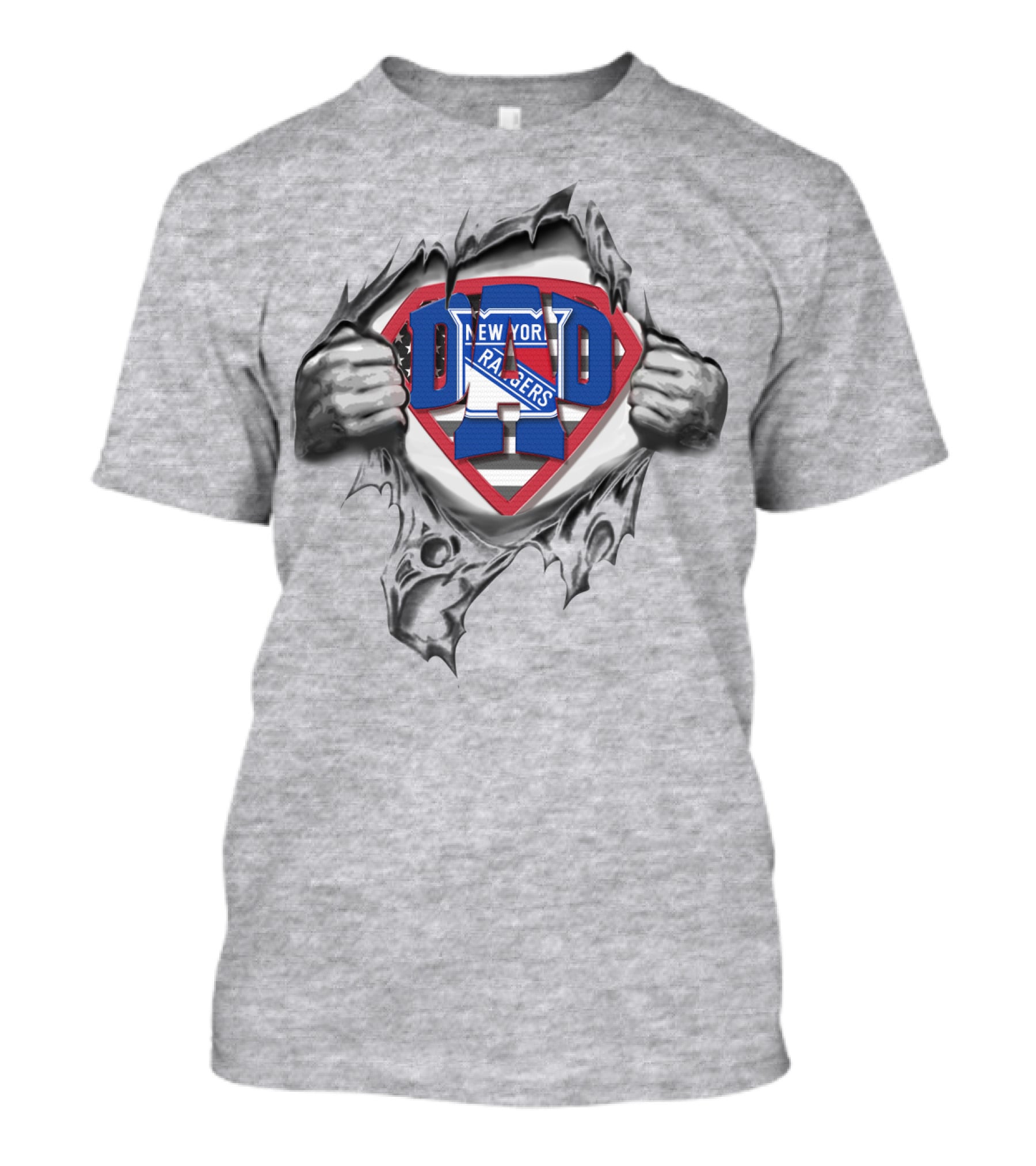 SUPERDAD New York Rangers Logo Superman Style Burst T-Shirt