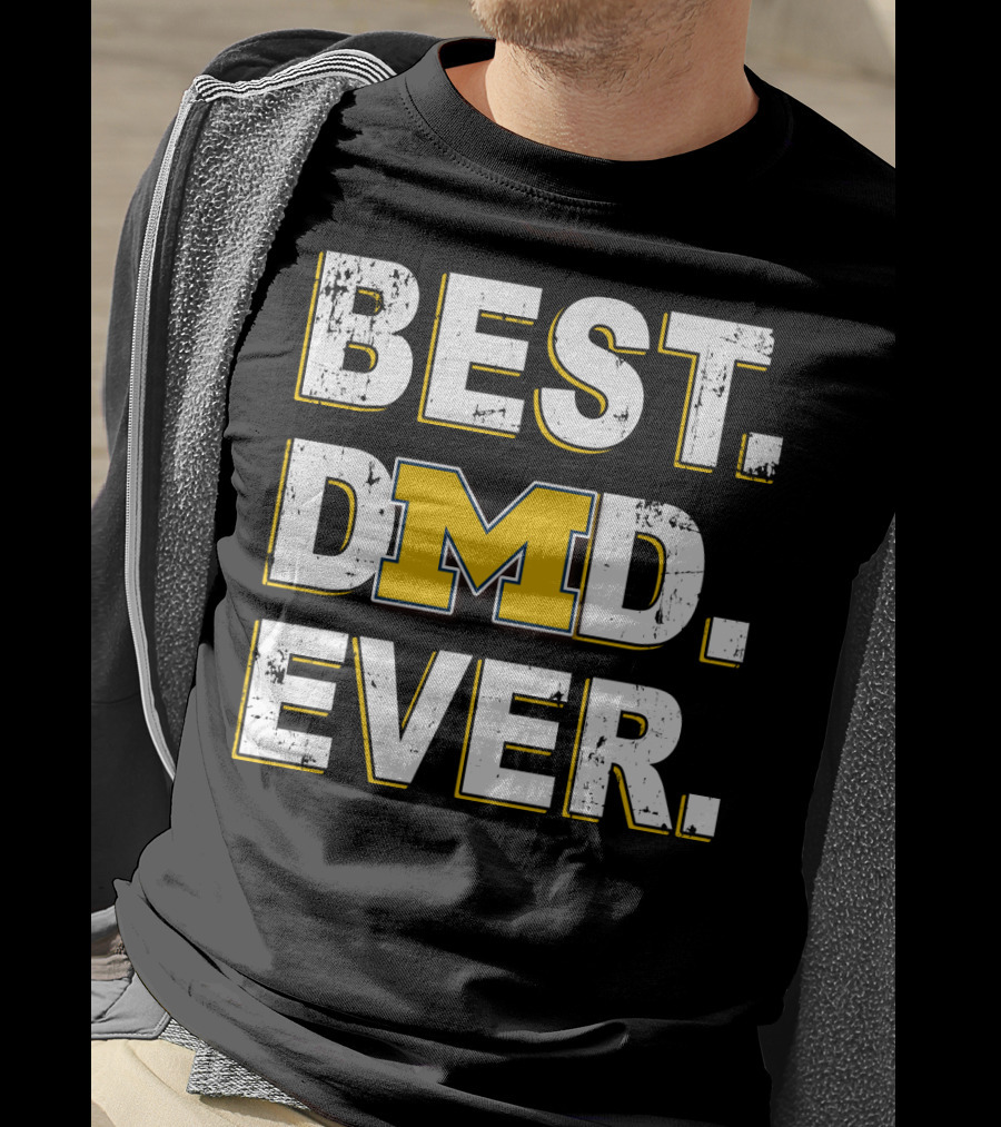 Best Dad Ever Michigan M Logo Wolverines T-Shirt