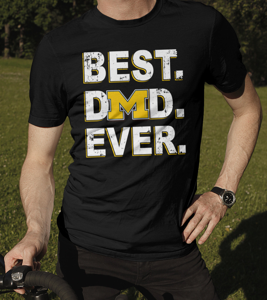 Best Dad Ever Michigan M Logo Wolverines T-Shirt