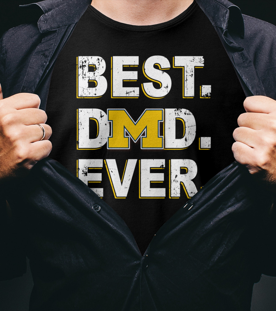 Best Dad Ever Michigan M Logo Wolverines T-Shirt