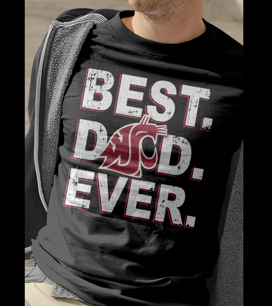 Best Dad Ever Washington State Cougars T-Shirt