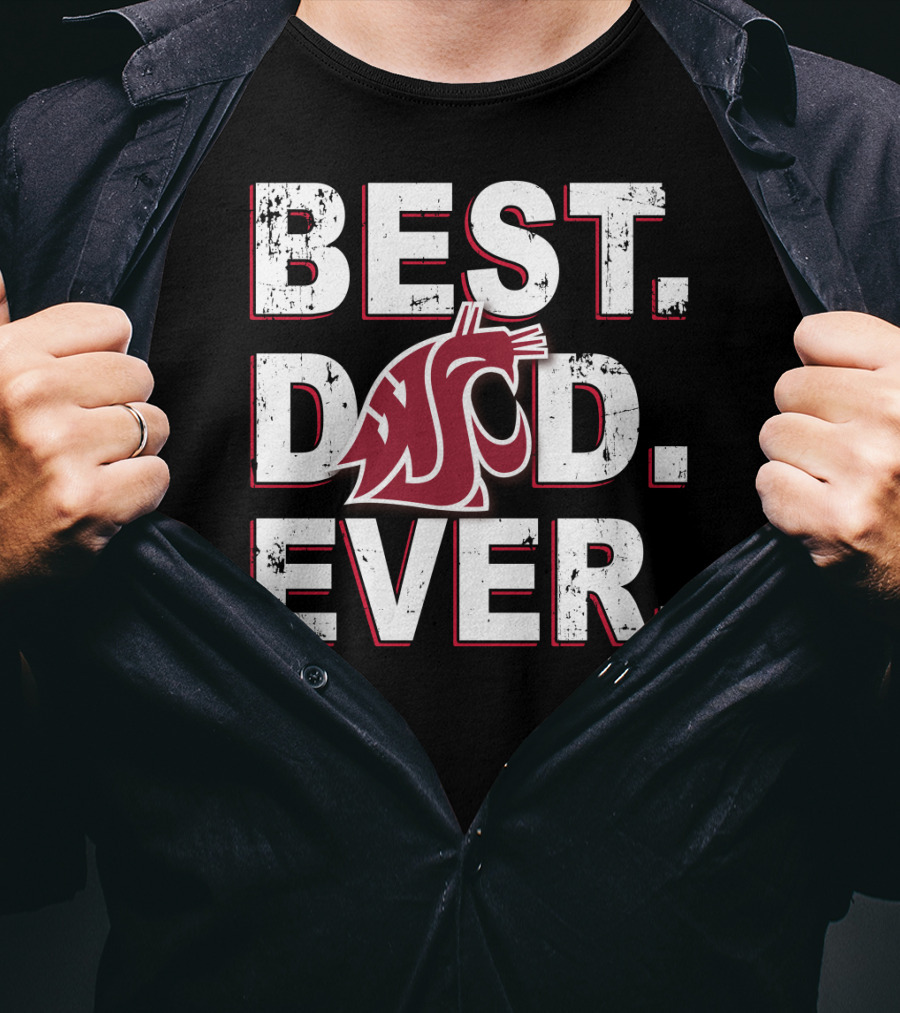 Best Dad Ever Washington State Cougars T-Shirt