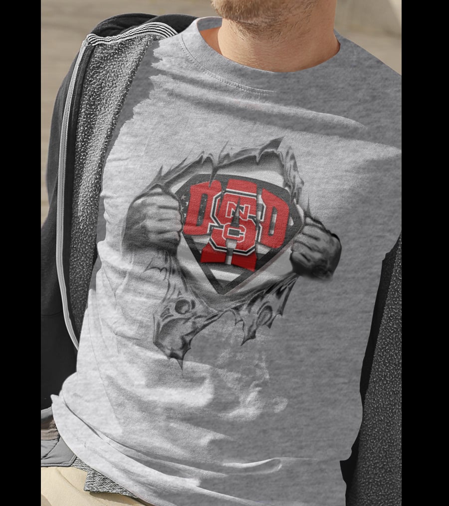 Superdad NC State Logo Torn Open T-Shirt