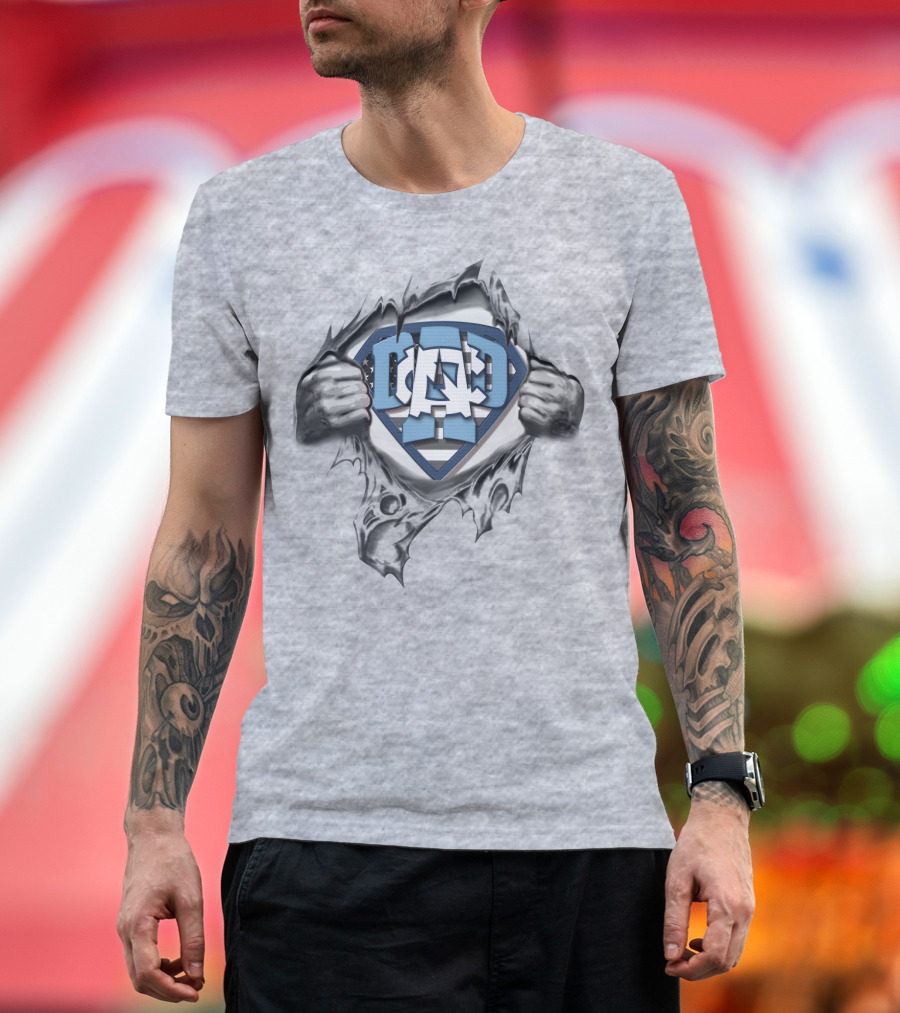 SUPERDAD NORTH CAROLINA TAR HEELS SUPERMAN T-Shirt