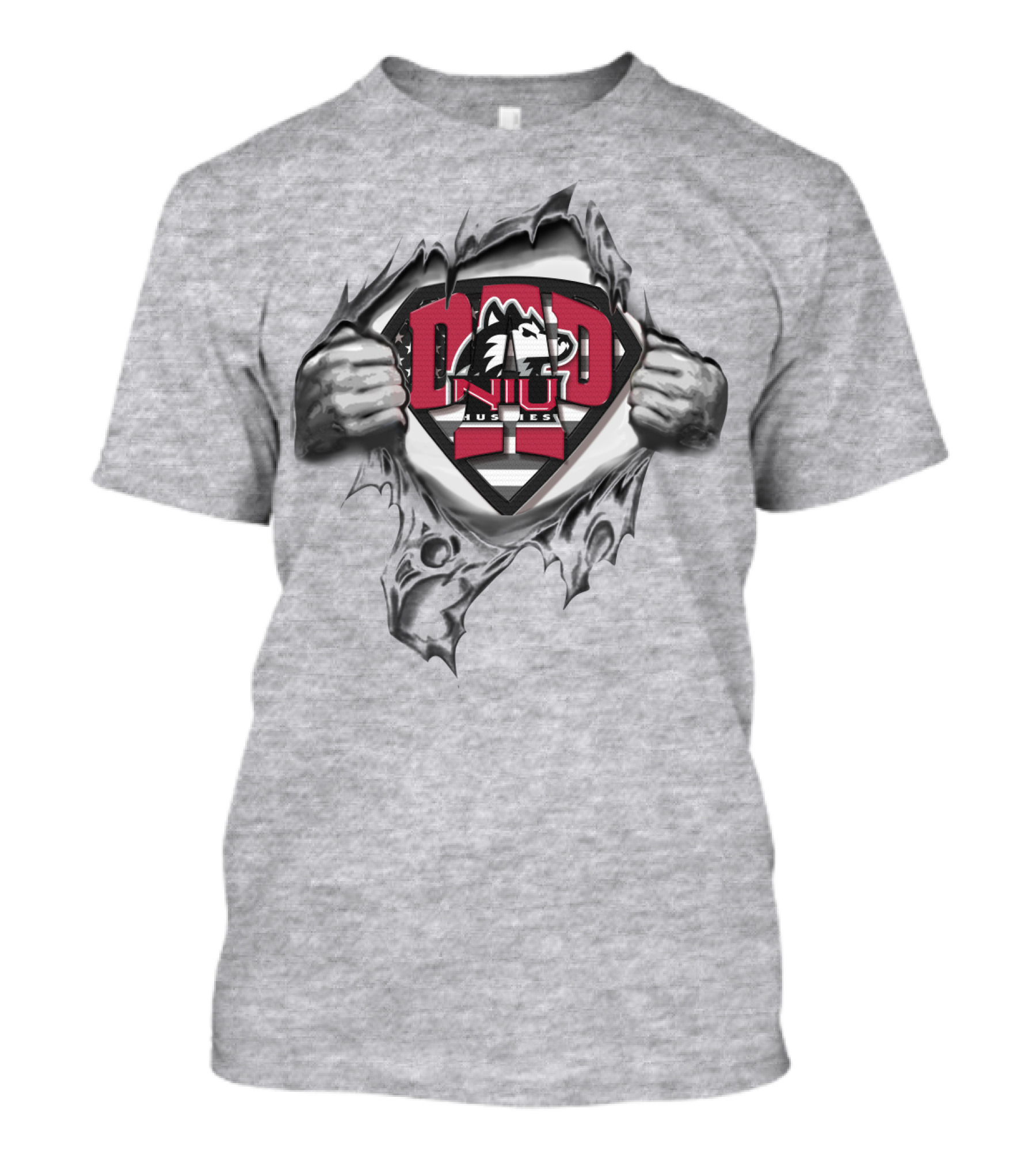 Superdad Niu Huskies Logo Design Northern Illinois University Loyalty T-Shirt