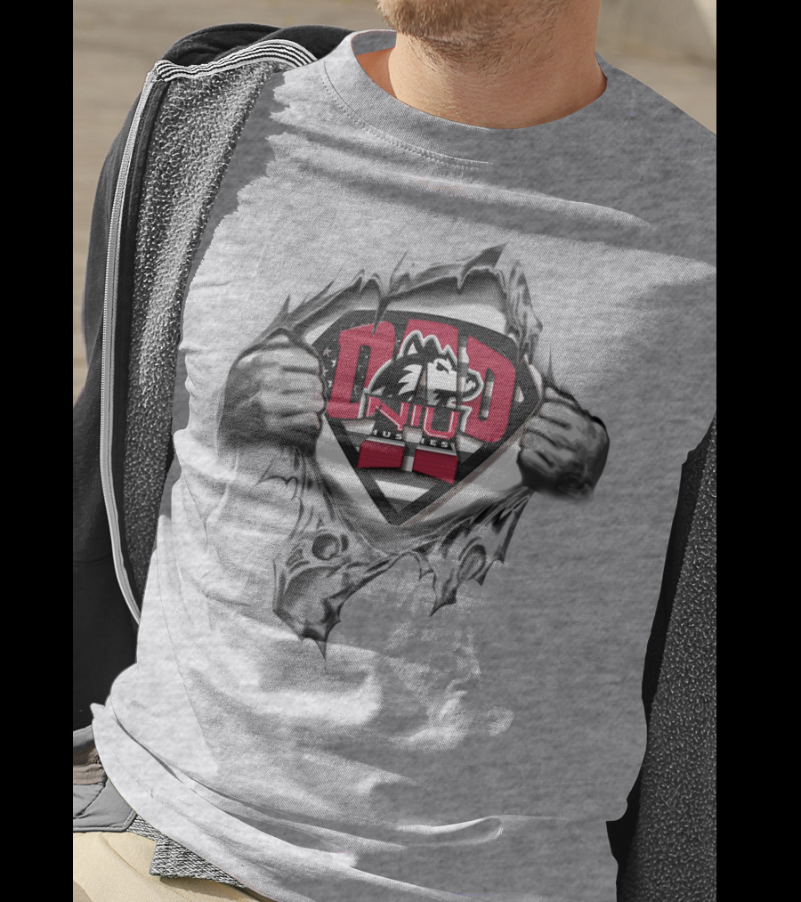 Superdad Niu Huskies Logo Design Northern Illinois University Loyalty T-Shirt