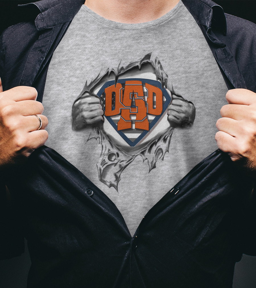 Superdad Dad Syracuse Orange S Logo Torn Chest T-Shirt