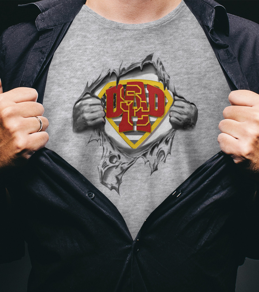 Superdad Usc Trojans Ripped Image T-Shirt