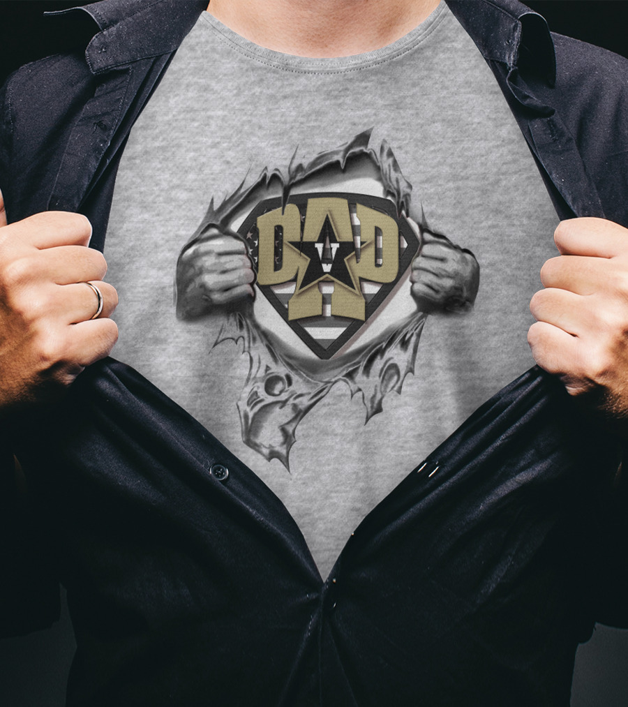 Superdad Dad Vanderbilt Commodores Star Logo 3D Effect T-Shirt