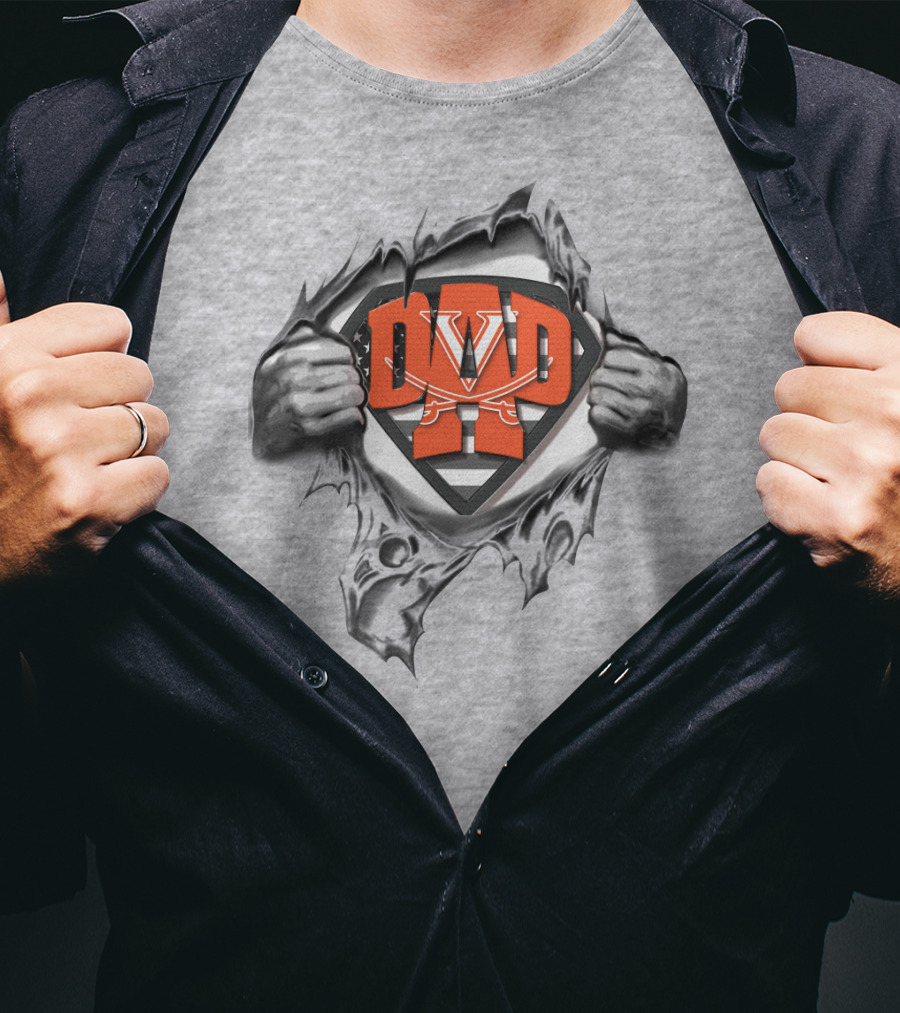 Superdad Uva Cavaliers Logo Torn Chest T-Shirt