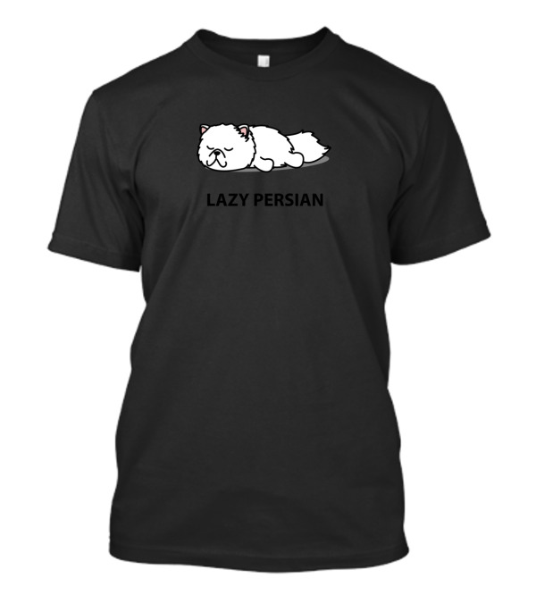 Lazy Persian Sleeping Cute Cat Cartoon T-Shirt