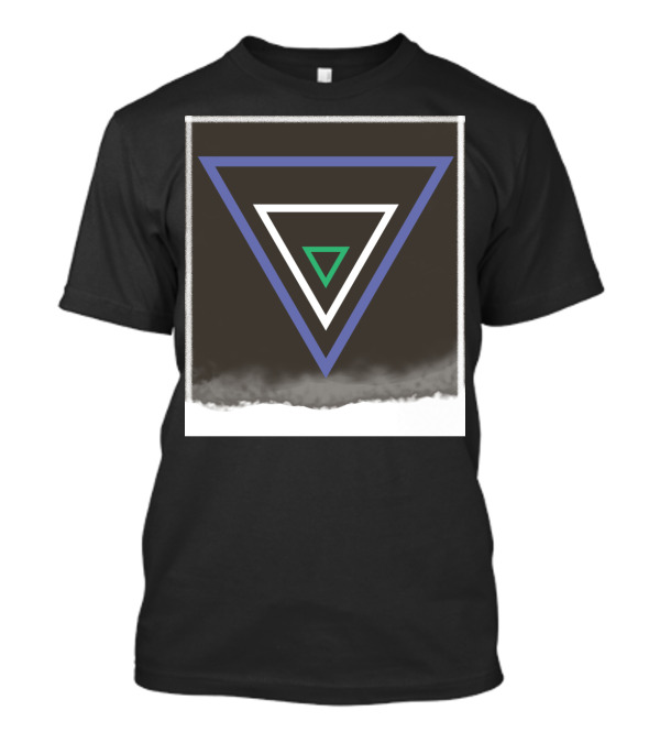 Triple Triangle Fade Geometric Layers With Blue White Green T-Shirt