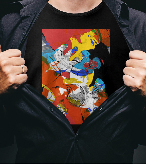 Random Thoughts Vibrant Abstract Art With Colorful Intricate T-Shirt