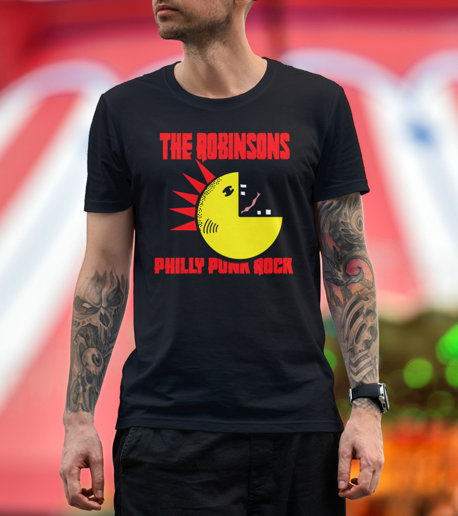 The Robinsons Philly Punk Rock Yellow Circle with Red Spikes T-Shirt