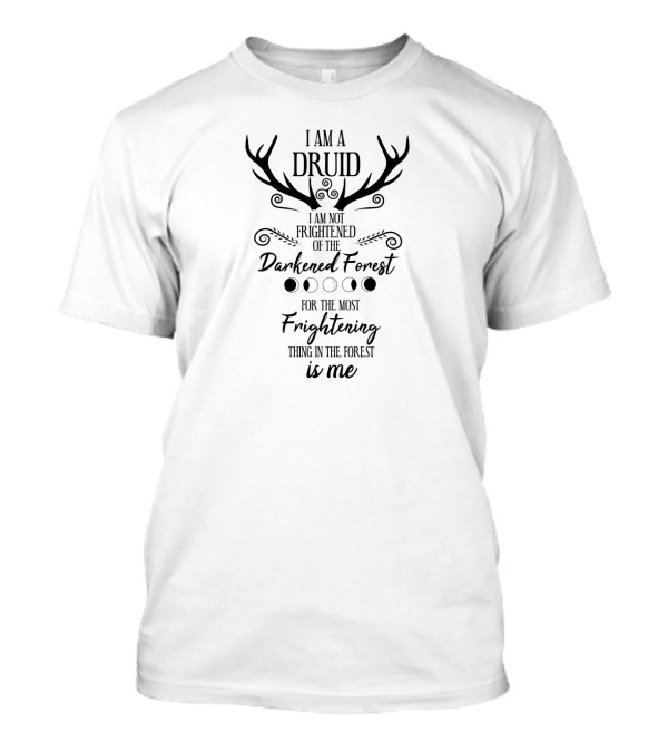 I Am A Druid Not Frightened Of The Darkened Forest Frightening Thing In The Forest Is Me T-Shirt