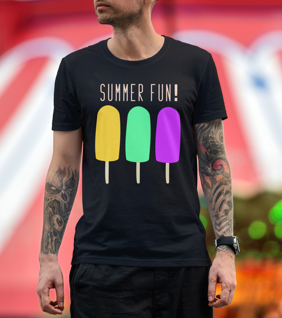 Summer Fun Colorful Popsicles Trio Delight T-Shirt