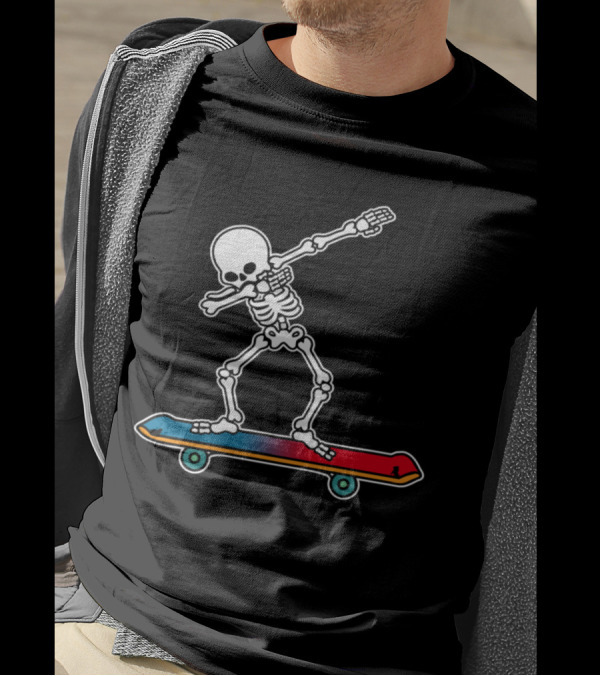 Skeleton Dab Trick On Skateboard T-Shirt