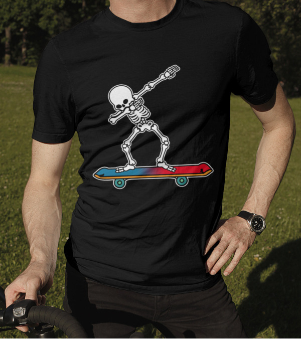 Skeleton Dab Trick On Skateboard T-Shirt