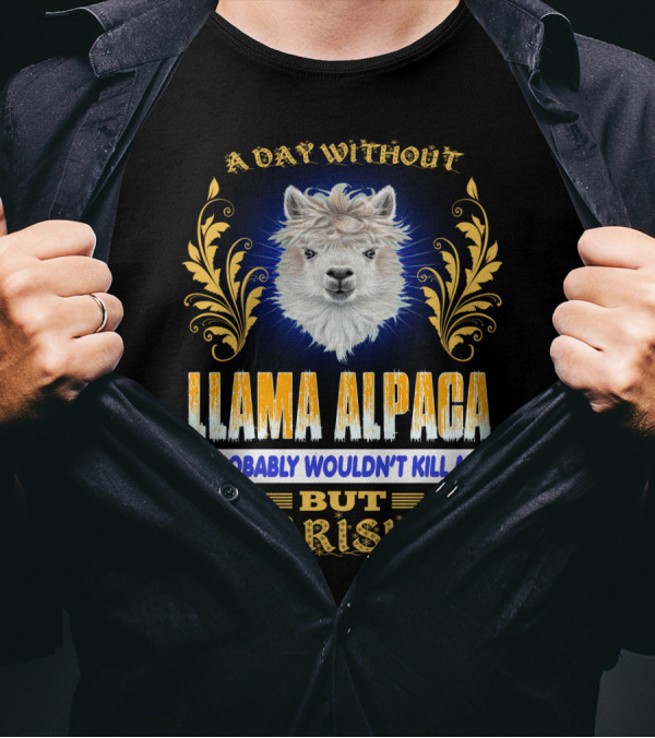A Day Without Llama Alpaca Probably Wouldn't Kill Me But Why Risk It T-Shirt