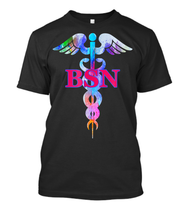 BSN Bachelor Of Science In Nursing Colorful Caducus T-Shirt
