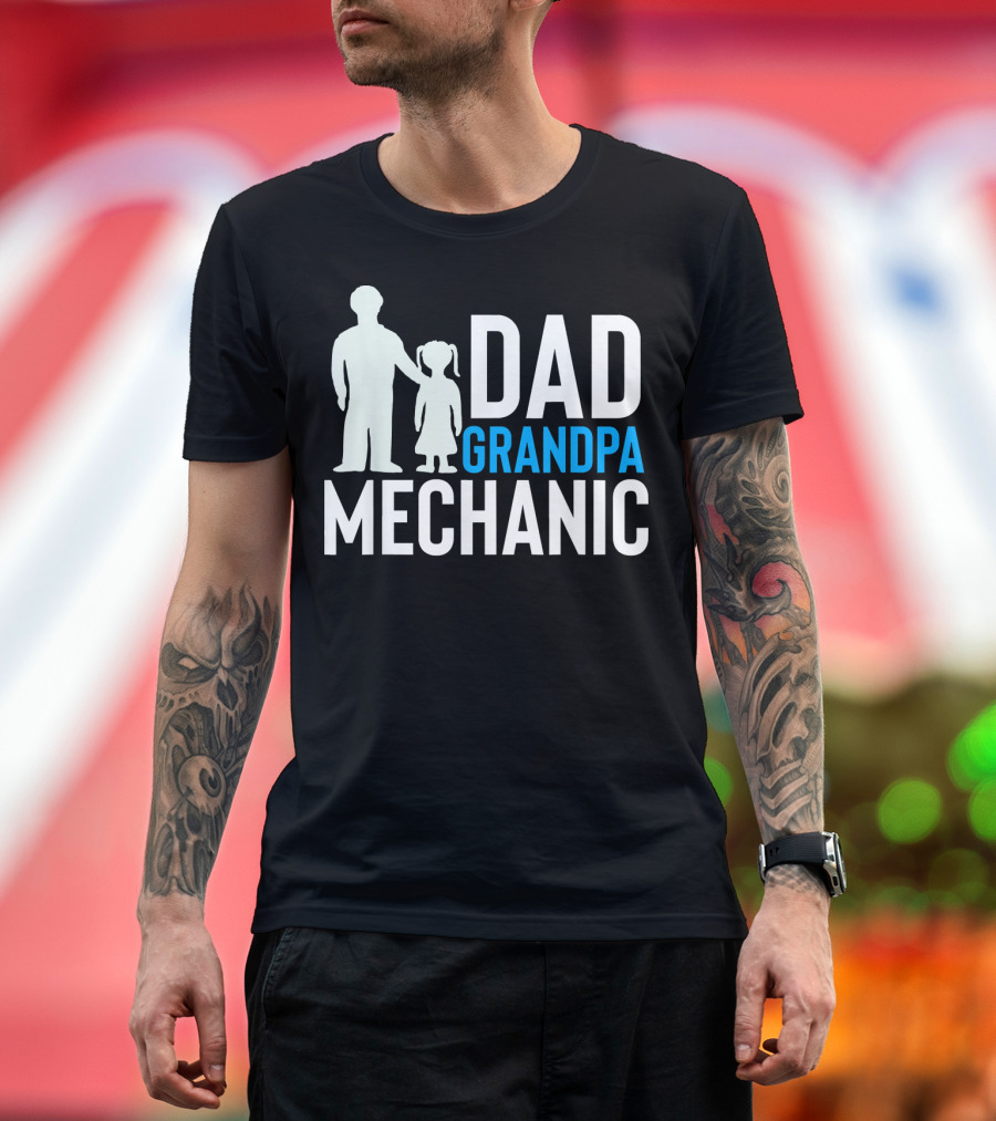 Dad Grandpa Mechanic Father and Child T-Shirt