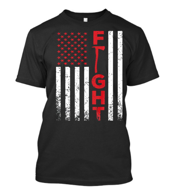 Fireman American Flag Thin Red Line Fight T-Shirt