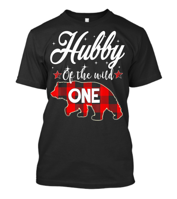 Hubby Of The Wild One Plaid Bear T-Shirt