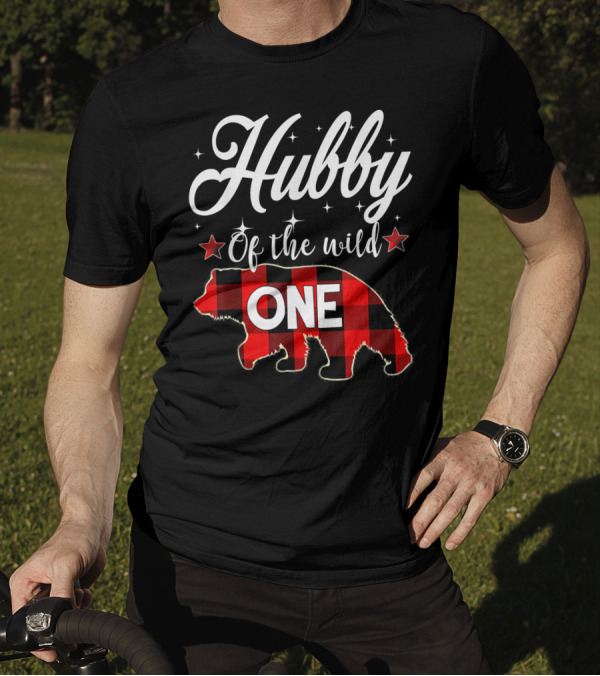 Hubby Of The Wild One Plaid Bear T-Shirt