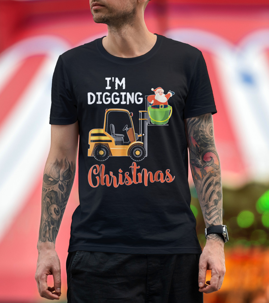 I'm Digging Christmas Santa Claus Tractor T-Shirt
