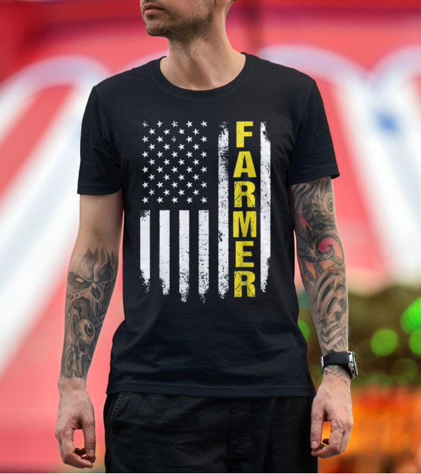 Premium T-Shirt: Make Our Farmers Great Again with American Flag Farmer T-Shirt Make Our Farmers Great Again with American Flag Farmer T-Shirt
