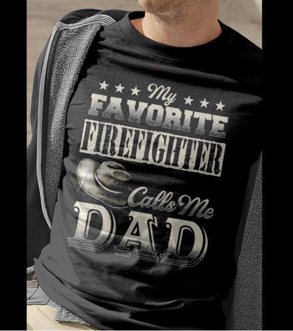 My Favorite Firefighter Calls Me Dad Cowboy Hat Stars T-Shirt