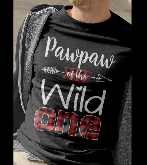 Pawpaw Of The Wild One Buffalo Plaid Arrow Lumberjack T-Shirt