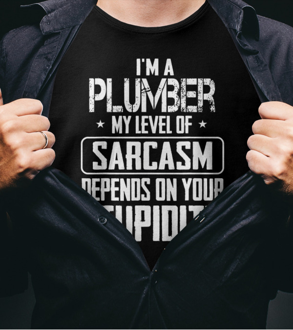 I'm A Plumber My Level Of Sarcasm Depends On Your Stupidity T-Shirt
