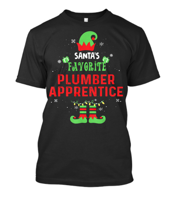 Santa's Favorite Plumber Apprentice Holiday Elf T-Shirt