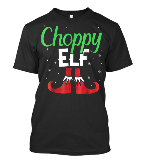 Choppy Elf With Buffalo Plaid Boots And Snowflakes T-Shirt