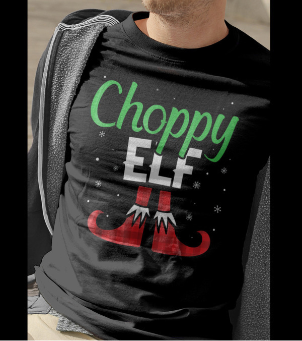 Choppy Elf With Buffalo Plaid Boots And Snowflakes T-Shirt
