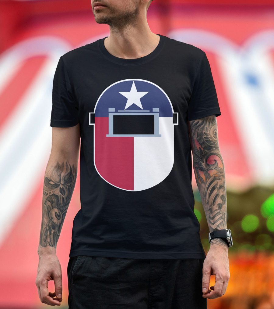 Texas Flag Welding Helmet for Metal Lovers T-Shirt