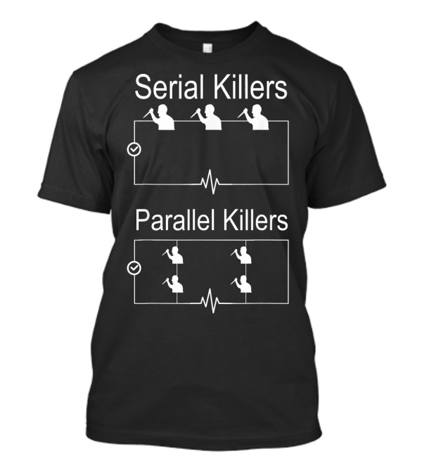Serial Killers Parallel Killers Diagram With Weapon T-Shirt