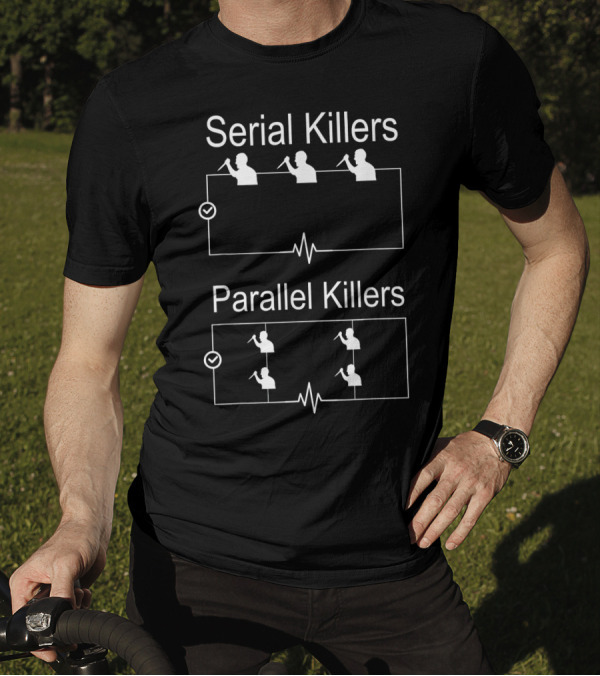 Serial Killers Parallel Killers Diagram With Weapon T-Shirt