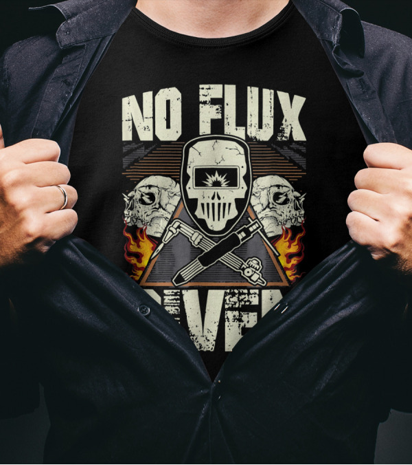 NO FLUX GIVEN Welding Skull Flames Helmet Tools Skulls T-Shirt