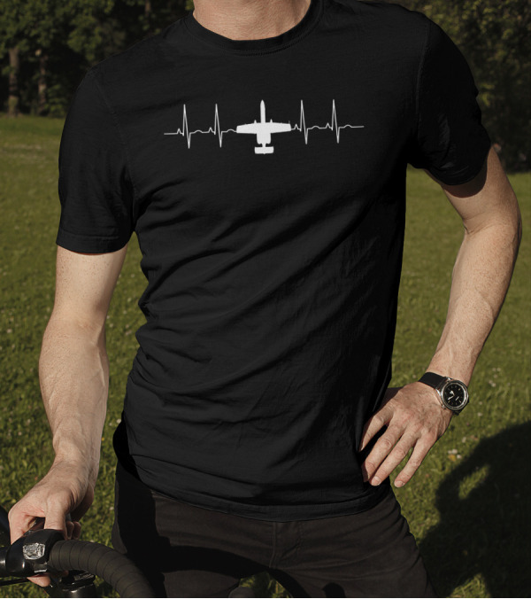 A-10 Warthog Fighter Jet Pulse Heartbeat T-Shirt