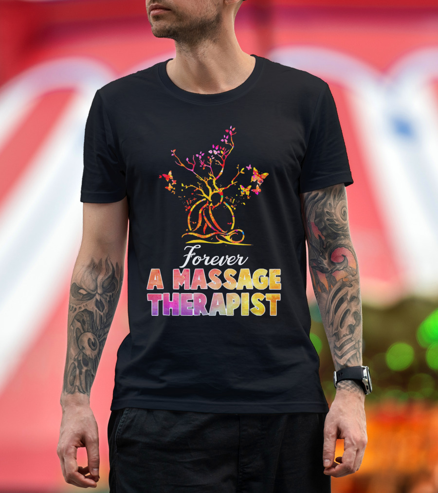 Forever A Massage Therapist Tree of Life with Butterflies T-Shirt