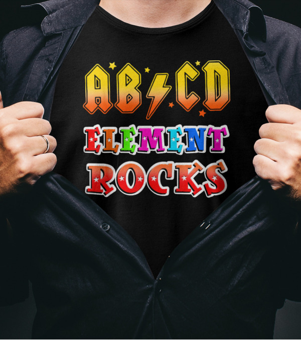 ABCD Element Rocks Retro Style Teach T-Shirt
