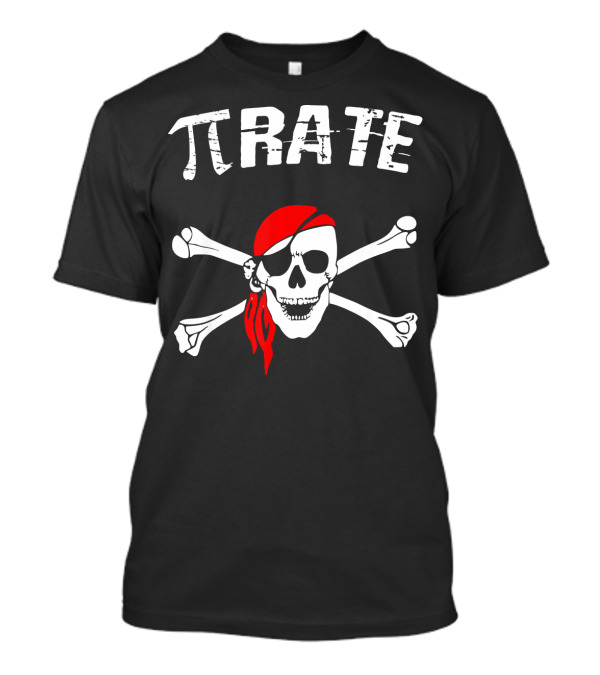 Pi Rate Skull Crossbones Pirate Halloween Math Humor T-Shirt